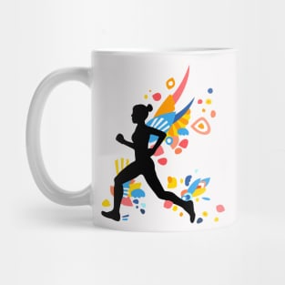 Colorful Energy - Running Girl Silhouette Mug